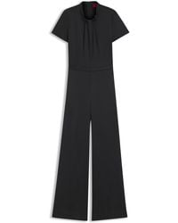 HUGO - Regular-Fit Overall Aus Satin Mit Drapierung Am Ausschnitt - Lyst