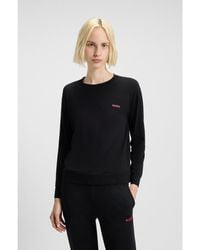 HUGO - Stretch-Cotton Pyjama Top With Logo Print - Lyst