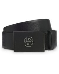 BOSS - Gürtel Aus Italienischem Leder Mit Double-B-Monogramm-Schließe - Lyst