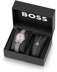 BOSS - Crystal-Embellished Watch And Bracelet Gift Set - Lyst