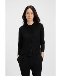 BOSS - Merino-Wool Cardigan With Button Front - Lyst