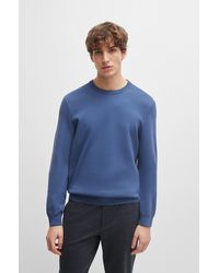 BOSS - Regular-fit Sweater In 100% Cotton With Ribbed Cuffs - Lyst