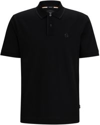 BOSS - Poloshirt aus merzerisierter Baumwolle mit gesticktem Doppel-Monogramm - Lyst