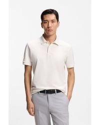 BOSS - Cotton Polo Shirt With Bubble Structure - Lyst