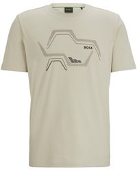 BOSS - T-shirt Van Katoenen Jersey Met Ronde Hals En Trendy Artwork - Lyst