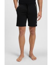 BOSS - Stretch-Cotton Pyjama Shorts With Signature-Stripe Tape - Lyst
