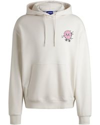 HUGO - Sweat À Capuche En Molleton De Coton Avec Motifs Graphiques Street Food - Lyst