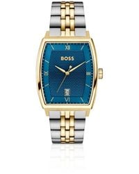 BOSS - Principle Ark Two-Tone Watch With Textured Dial - Lyst