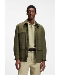BOSS - Water-Repellent Field Jacket With Checked Lining - Lyst