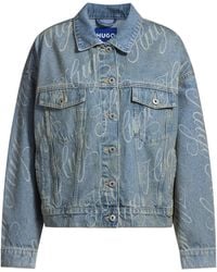 HUGO - Boxy-Fit Jack Van Stevig Denim Met Logoprint - Lyst