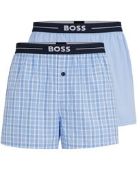 BOSS - Zweier-Pack Pyjama-Shorts aus Baumwolle mit Logo am Bund - Lyst