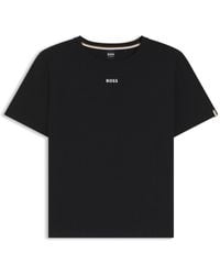 BOSS - Stretch-Cotton Pyjama T-Shirt With Logo Print - Lyst