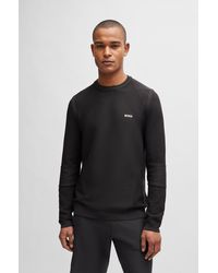 BOSS - Regular-fit Sweater With Contrast Logo And Crew Neck - Lyst