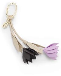 BOSS - Nappa-Leather Flower Key Ring With Double B Monogram - Lyst