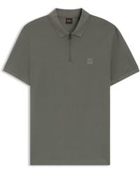 BOSS - Slim-Fit Poloshirt Aus Stretch-Baumwolle Mit Logo-Aufnäher - Lyst