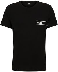 BOSS - T-Shirt aus Bio-Baumwolle mit Logo-Print - Lyst