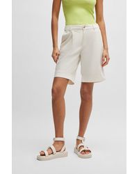 BOSS by HUGO BOSS - Short taille haute Relaxed Fit en coton stretch - Lyst