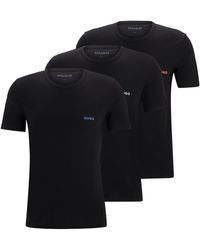 HUGO - Set Van Drie Underwear T-shirts Met Logoprint - Lyst