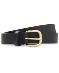 BOSS - Italian-Leather Belt With-Tone Buckle - Lyst