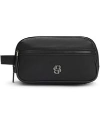 BOSS - Twill Washbag With Double B Monogram Hardware - Lyst