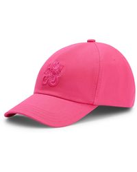 HUGO - Cotton-twill Cap With Embroidered Floral Logo - Lyst