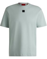 HUGO - Interlock-cotton Regular-fit T-shirt With Stacked Logo - Lyst