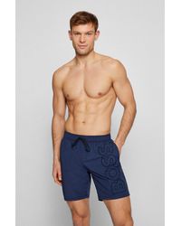 BOSS - Fully Lined Swim Shorts With 3D Logo Embroidery - Lyst