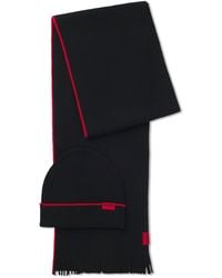 HUGO - Set Aus Mütze Und Schal Mit Logo-Label - Lyst