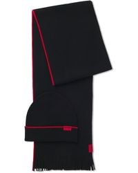HUGO - Set Aus Mütze Und Schal Mit Logo-Label - Lyst