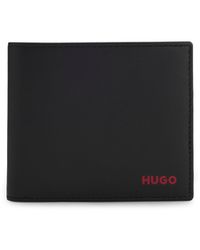 HUGO - Leather Folding Wallet With Logo - Lyst