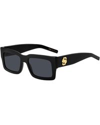 BOSS - Black-acetate Sunglasses With Double B Monogram - Lyst