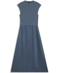 BOSS - Strickkleid Mit Rock Aus Satin - Lyst