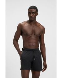 BOSS - Swim Shorts With Signature Stripe And Logo - Lyst