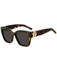 BOSS - Havana-Acetate Sunglasses With Double B Monogram - Lyst
