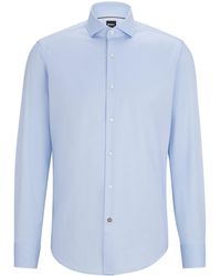 BOSS - Regular-fit Overhemd In Een Twill Van Stretchkatoen - Lyst