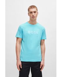 BOSS - Cotton-jersey Regular-fit T-shirt With Spf 50+ Uv Protection - Lyst