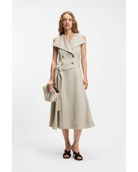 BOSS - Double-Breasted Wrap Dress - Lyst