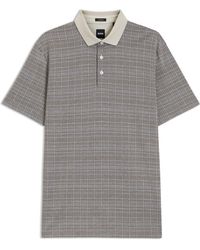 BOSS - Polo En Coton Mercerisé À Motif Quadrillé - Lyst