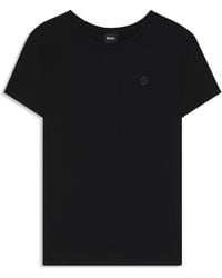BOSS - Slim-Fit T-Shirt Van Gemerceriseerde Katoen Met Double B-Monogram - Lyst