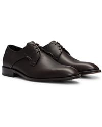 BOSS - Italian-made Derby Shoes In Leather - Lyst