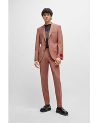 HUGO - Slim-fit Suit In Mohair-look Stretch Cloth - Lyst