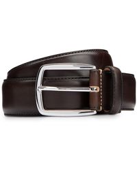 BOSS - Italian-leather Belt With Silver-tone Pin Buckle - Lyst
