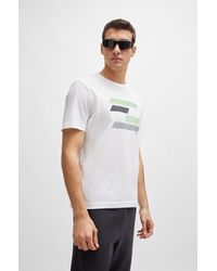 BOSS - Cotton-jersey T-shirt With Flag-inspired Artwork - Lyst