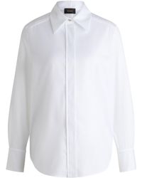 BOSS - Bluse aus gestreifter Baumwolle mit verdeckter Knopfleiste - Lyst
