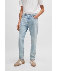 BOSS - Regular-fit Jeans In Blue Rigid Denim - Lyst
