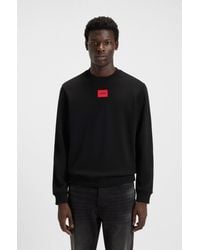 HUGO - Cotton-Terry Sweatshirt With Logo Label - Lyst