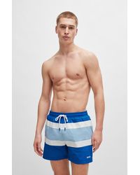 BOSS - Fully Lined Swim Shorts With Colour-blocking - Lyst