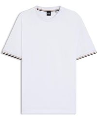 BOSS - Kurzarmshirt T-Shirt mit Signature-Streifen am Ärmel - Lyst
