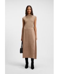 BOSS - Light Brown Women's Knitted Dresses Size S - Lyst