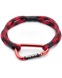 BOSS by HUGO BOSS - Armband Van Hiking Koord Met Karabijnhaak En Logo - Lyst